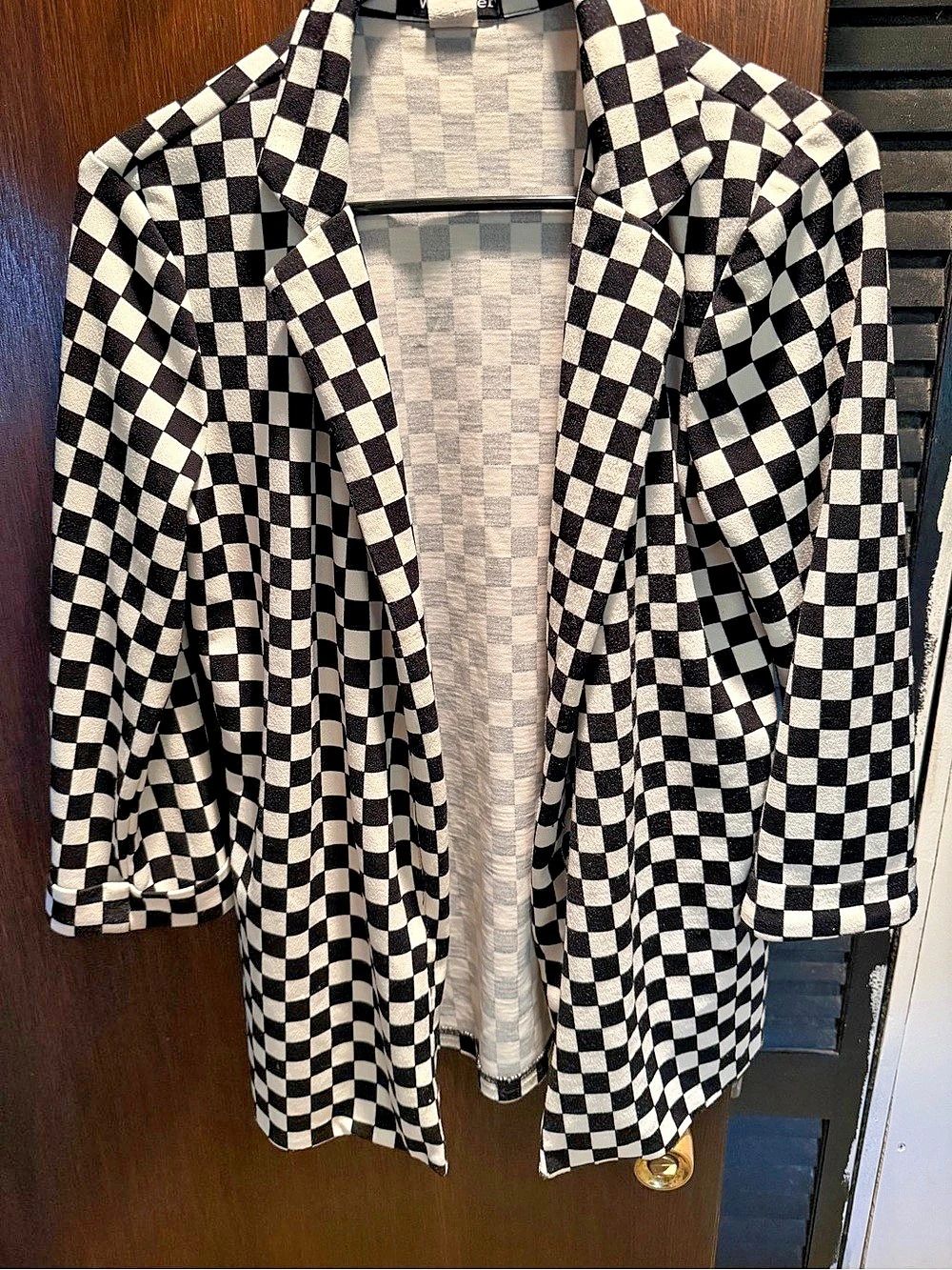 Wearever Checkered Blazer in Black & White Size Medium